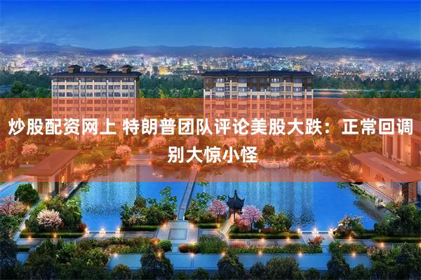 炒股配资网上 特朗普团队评论美股大跌：正常回调 别大惊小怪