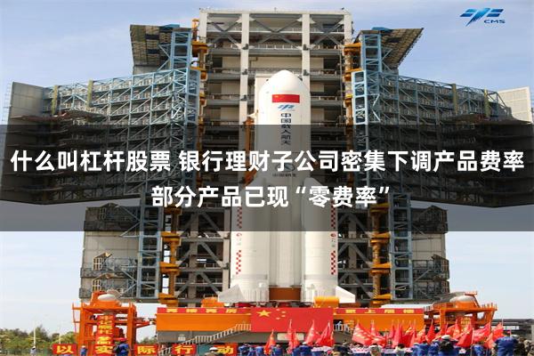 什么叫杠杆股票 银行理财子公司密集下调产品费率 部分产品已现“零费率”