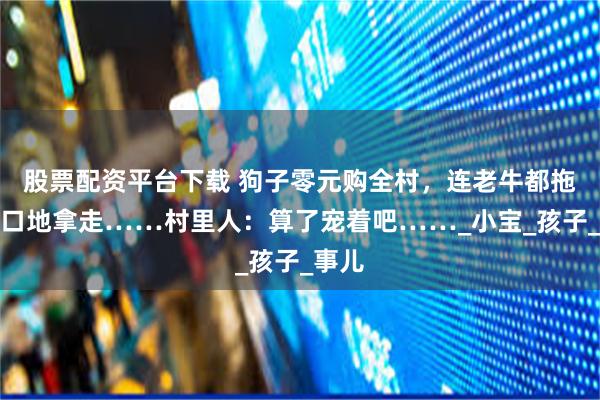 股票配资平台下载 狗子零元购全村，连老牛都拖家带口地拿走……村里人：算了宠着吧……_小宝_孩子_事儿