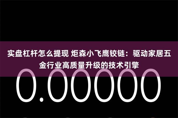 实盘杠杆怎么提现 炬森小飞鹰铰链：驱动家居五金行业高质量升级的技术引擎