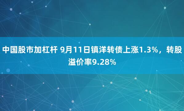 中国股市加杠杆 9月11日镇洋转债上涨1.3%，转股溢价率9.28%