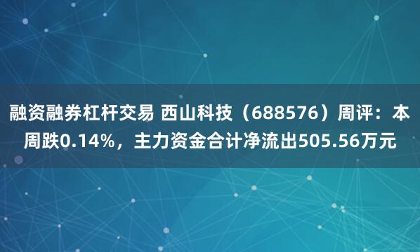 融资融券杠杆交易 西山科技（688576）周评：本周跌0.14%，主力资金合计净流出505.56万元